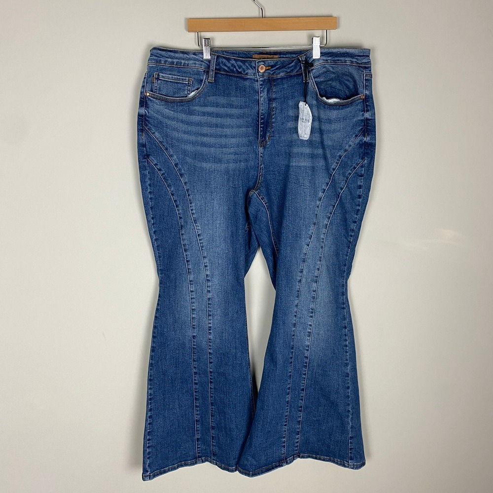 Judy Blue Flare Fit Jeans Womens 24W Seamed High Rise Stretch